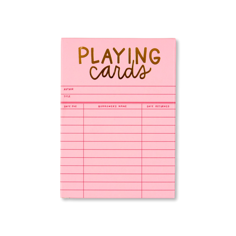 Pink Library Card Playing Cards