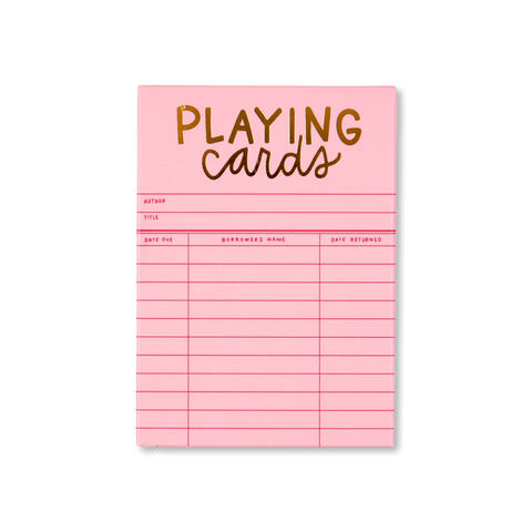 Pink Library Card Playing Cards