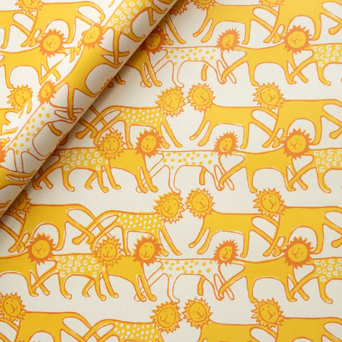 Lions Patterned Paper Gift Wrap
