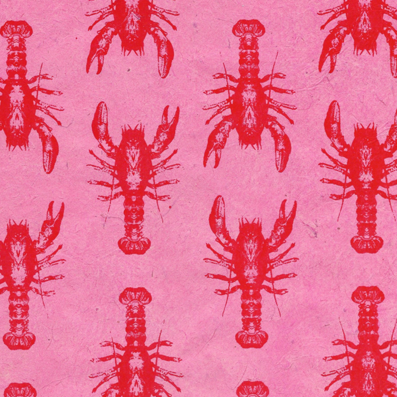 Lobster - Red on Pink