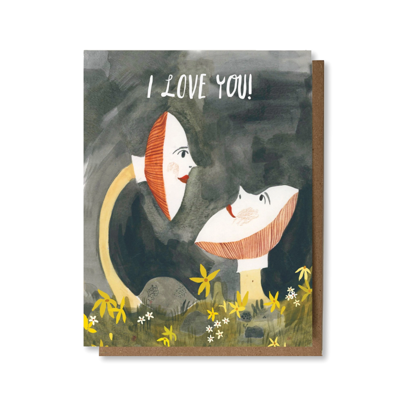 I Love You Mushrooms Single Card