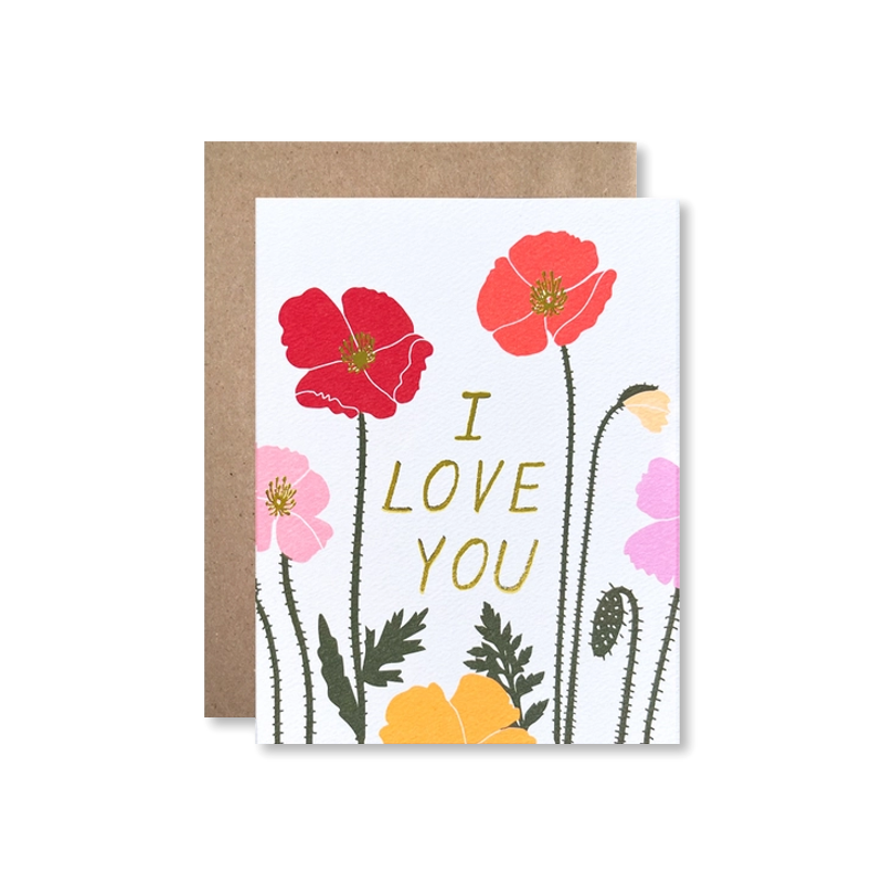 Love You Poppies Single Card