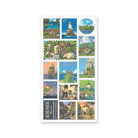 Magical Kingdom Stamps Sticker Sheet