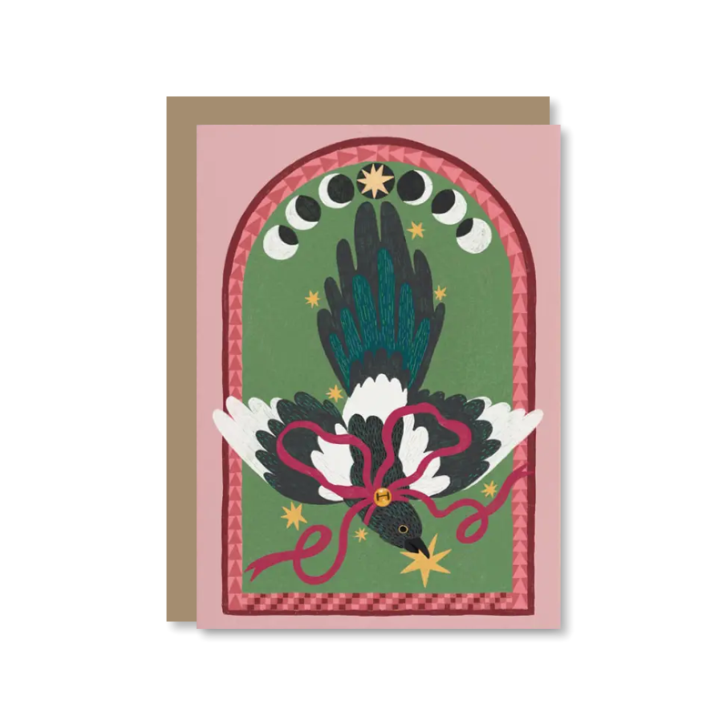 Moon Phase Magpie Single Card