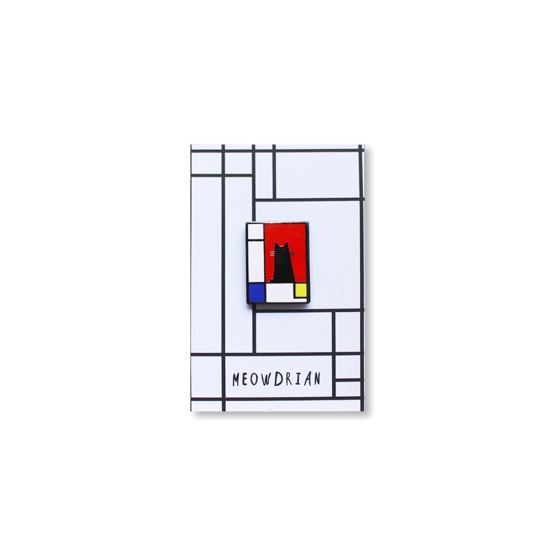 Meowdrian Enamel Pin
