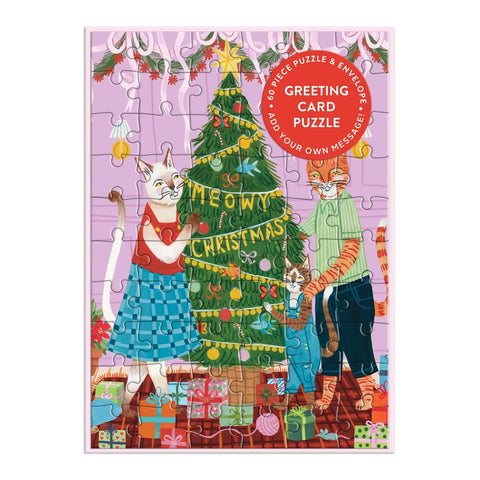 Meowy Christmas Puzzle Card