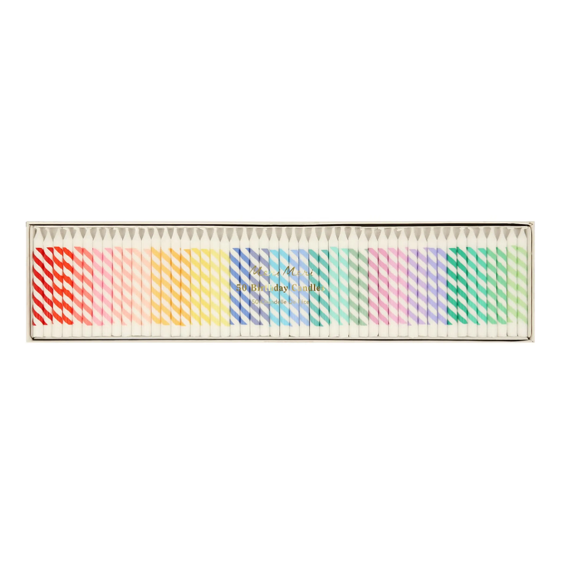 Rainbow Striped Mini Candles