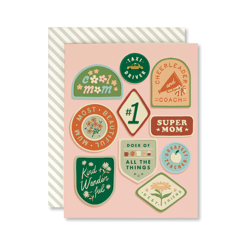 Mom Merit Badges Single Card