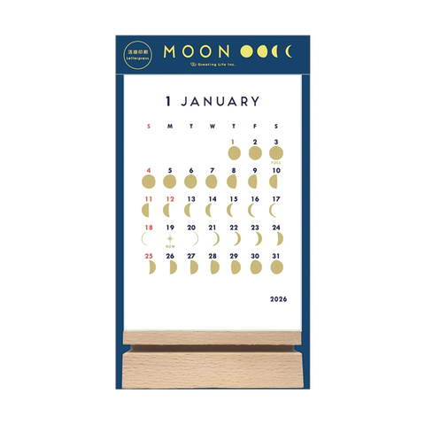 2026 Moon Letterpress Stand Calendar