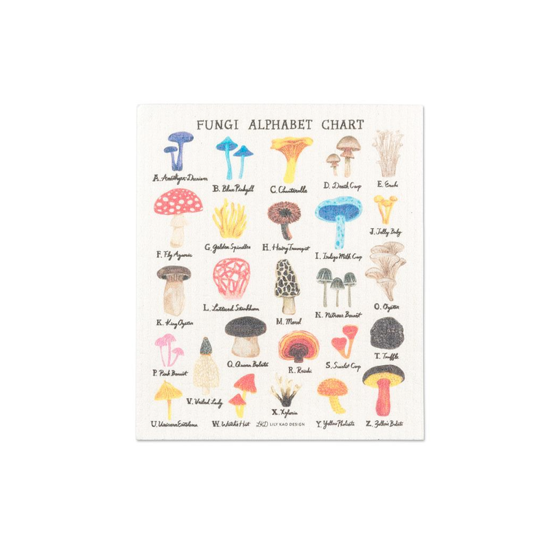 Mushroom Alphabet Dishcloth