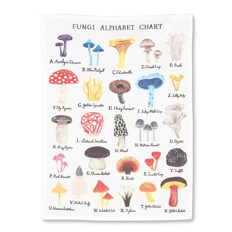 Mushroom Alphabet Kitchen Towel