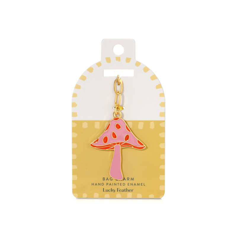 Mushroom Enamel Bag Charm