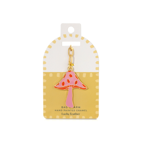 Mushroom Enamel Bag Charm