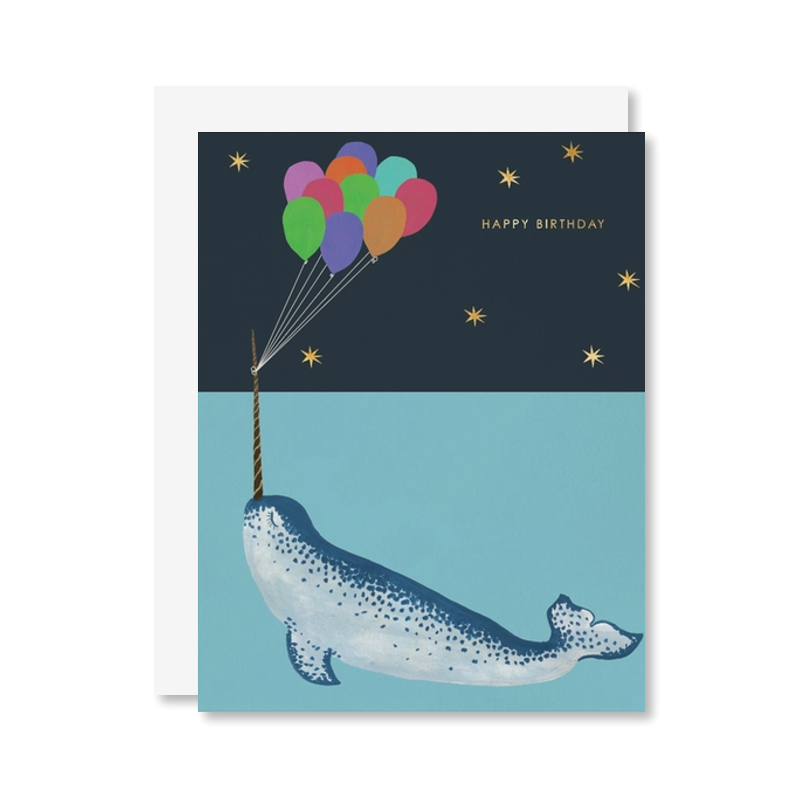 Narwhal Birthday Single Card