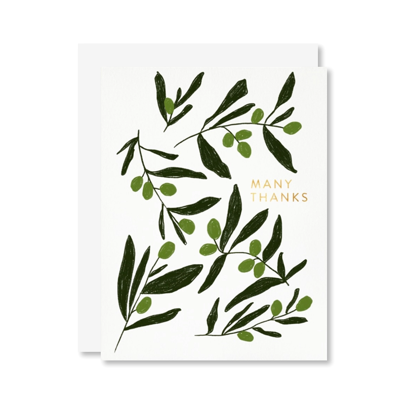 Olive Thanks Single Card