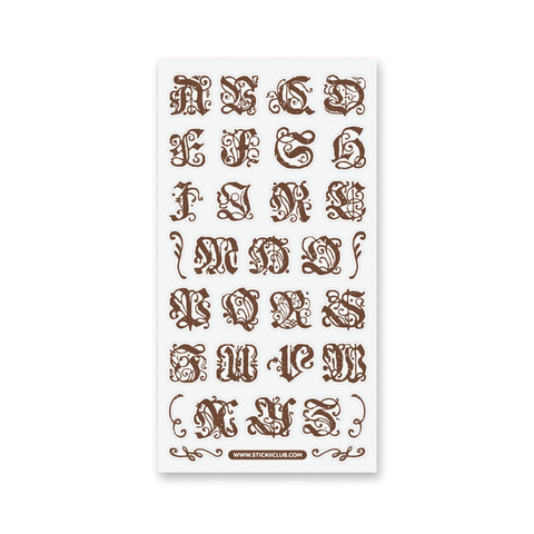 Ornate Alphabet Sticker Sheet