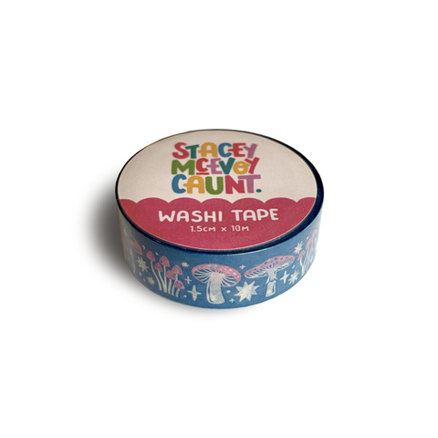 Pink & Blue Mushroom Washi Tape - 15mm