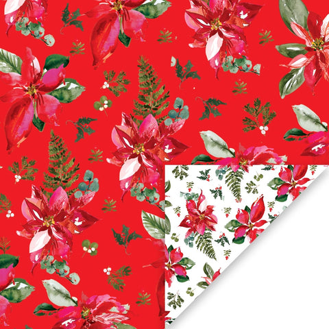 Perfect Poinsettia Double Sided Gift Wrap Sheet