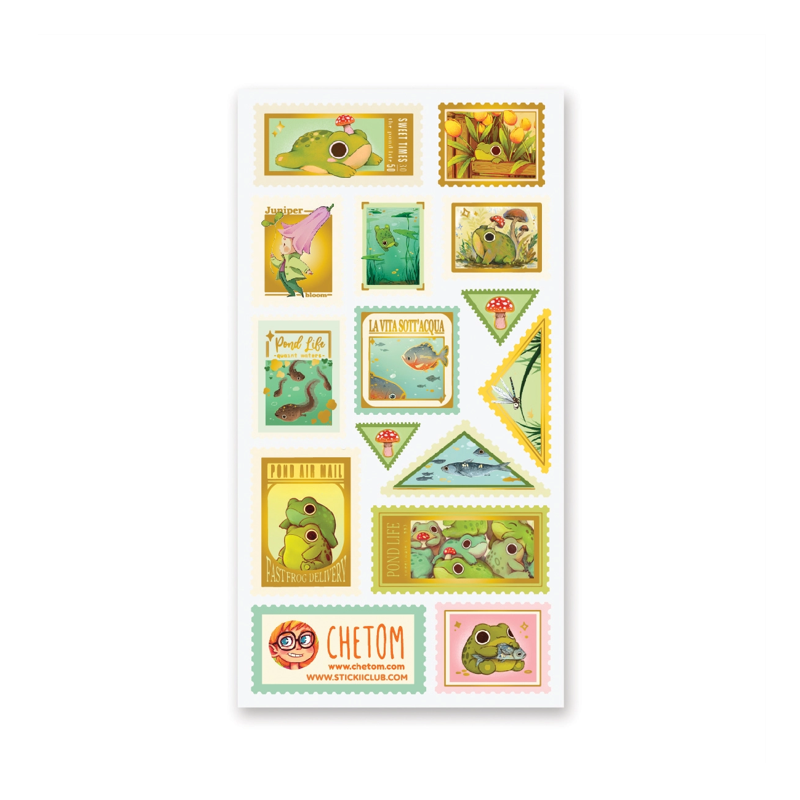 The Pond Life Stamps Sticker Sheet