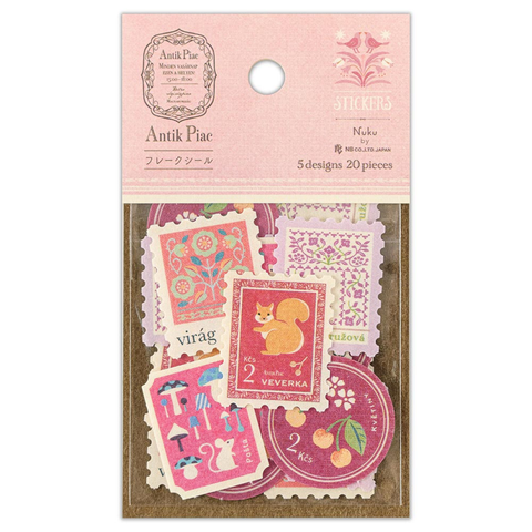 Postage Stamp Sticker Set Pack - Pink