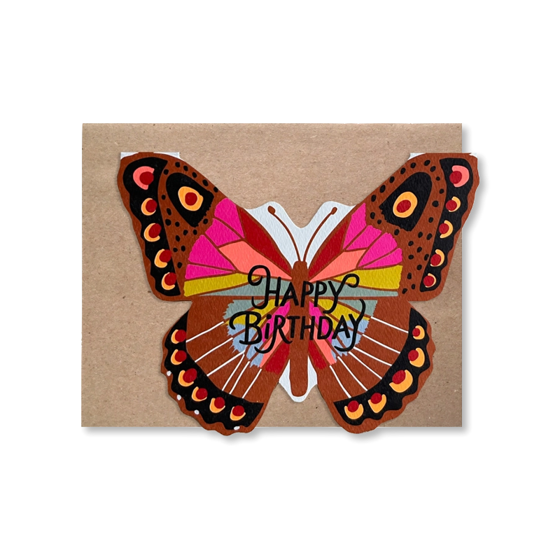 Rainbow Butterfly Birthday Single Card