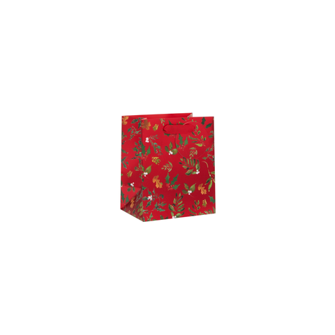 Red Christmas Foliage Mini Gift Bag