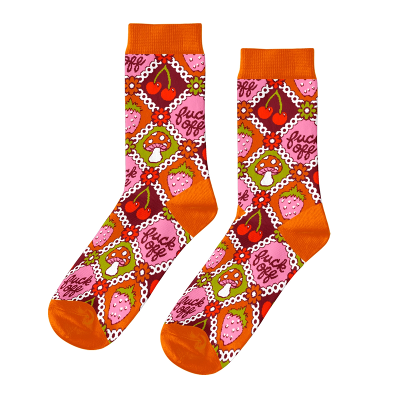 Fuck Off Retro Crew Socks