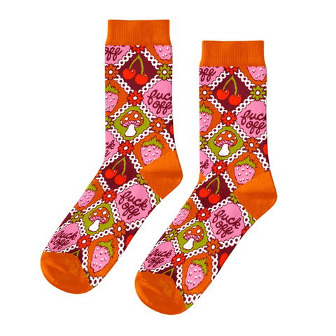 Fuck Off Retro Crew Socks