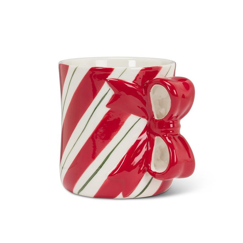 Red Stripe & Ribbon Mug