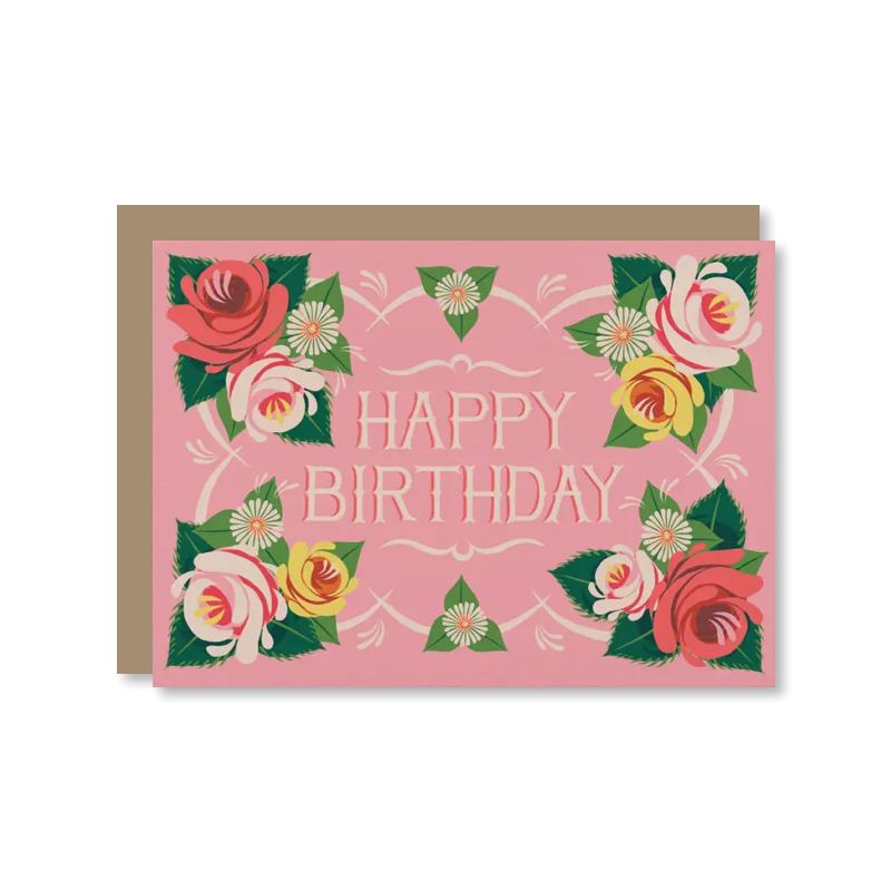 Roses & Castles Birthday Single Card