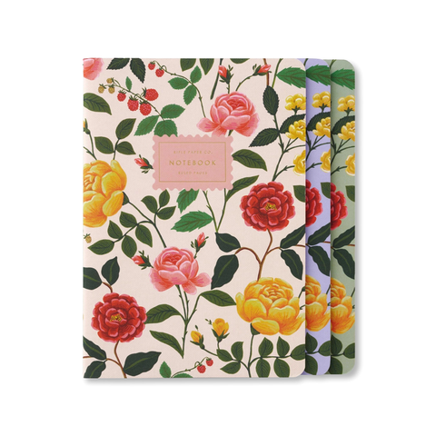 Rifle Paper Co. Roses Notebooks S/3