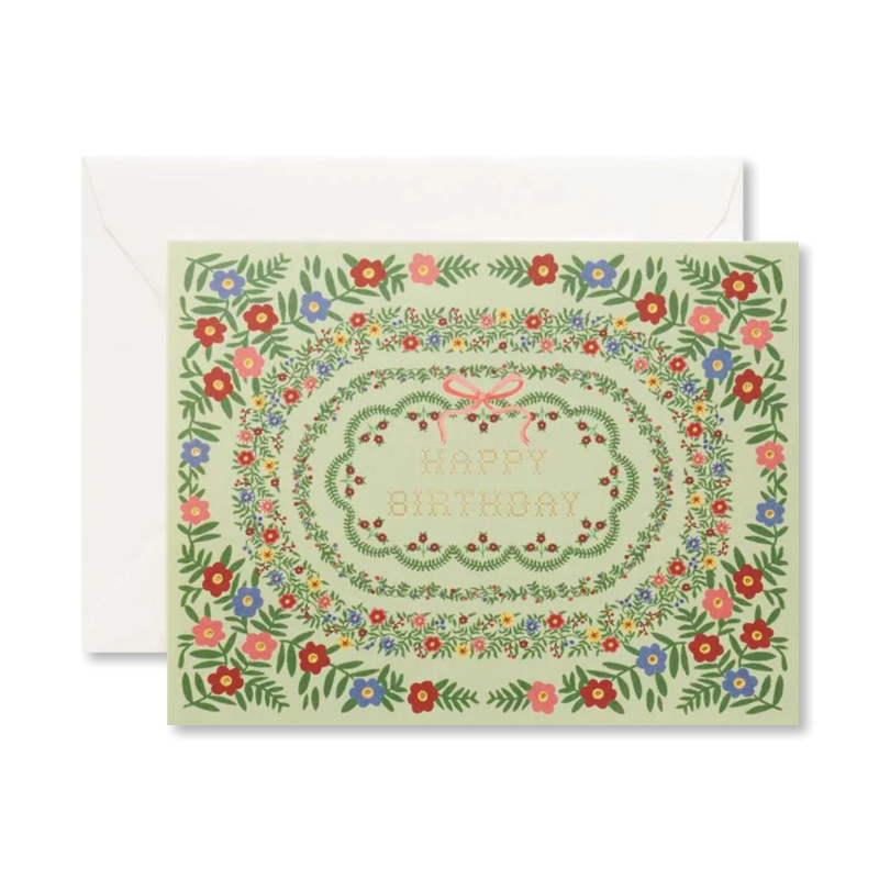 Rosette Birthday Single Card