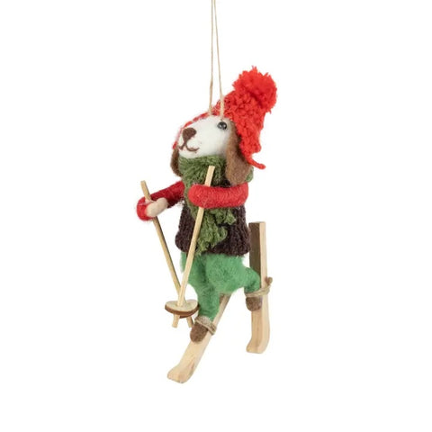 Skiing Sam Felt Ornament