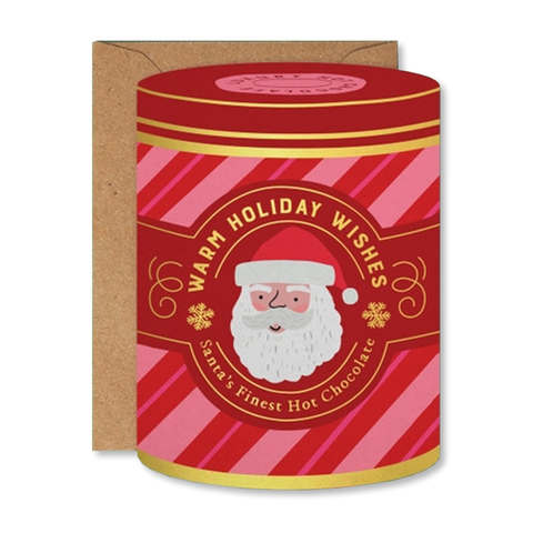 Santa's Hot Chocolate Tin Single Card