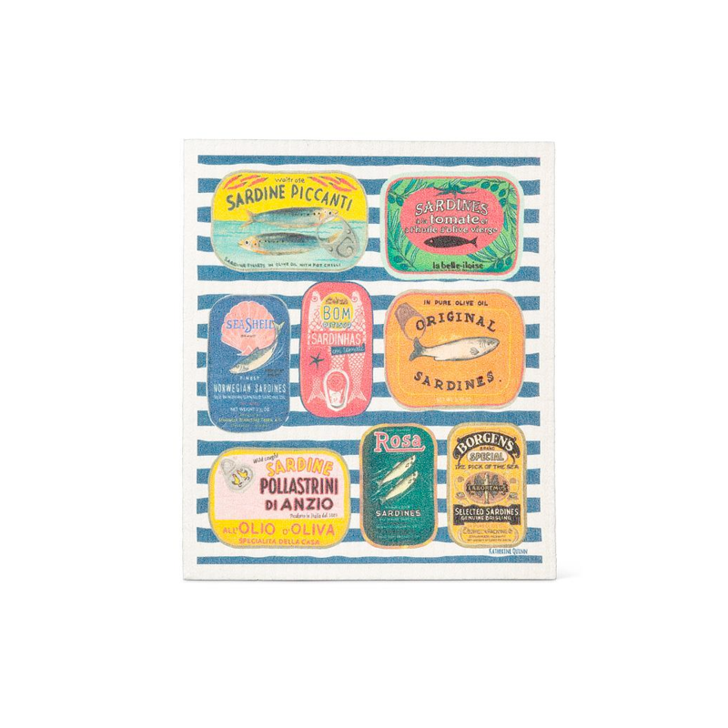 Sardine Tins Dishcloth