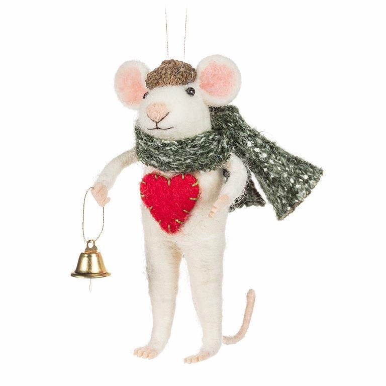 Heart & Bell Mouse Ornament