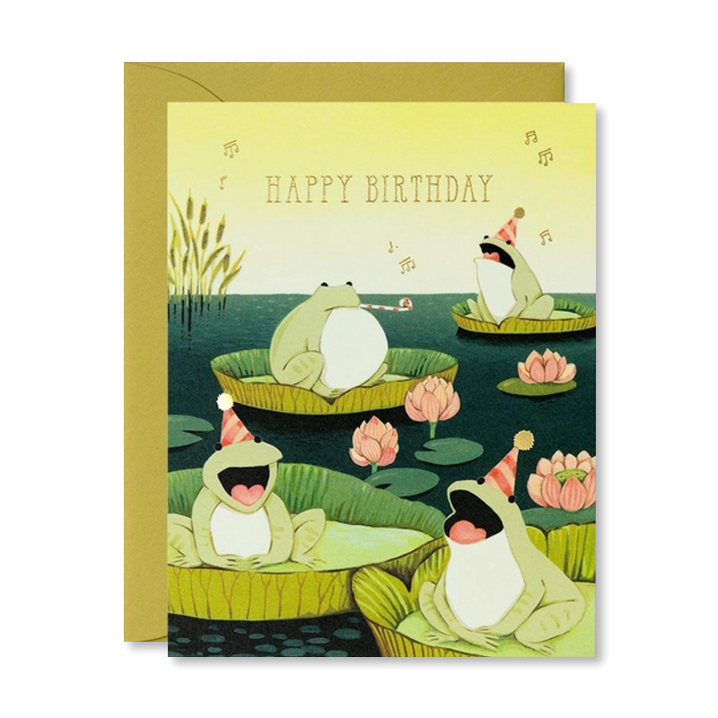 Singing Frogs Birthday Single Card