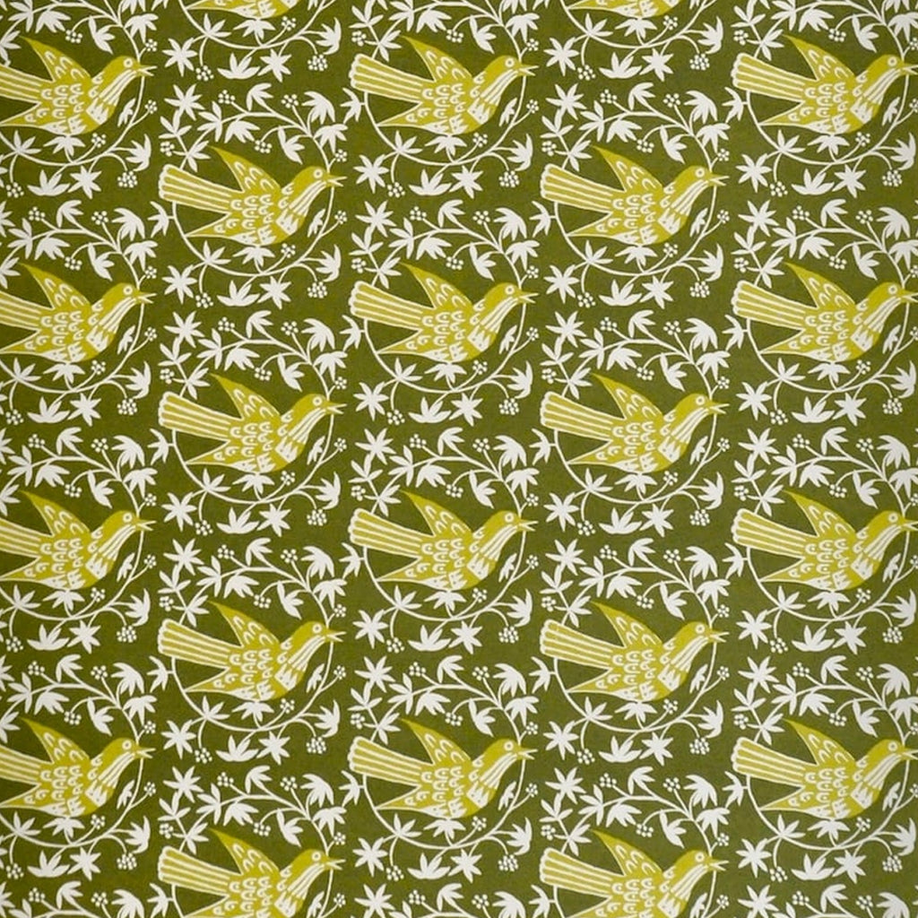 Moss Songbird Patterned Paper Gift Wrap