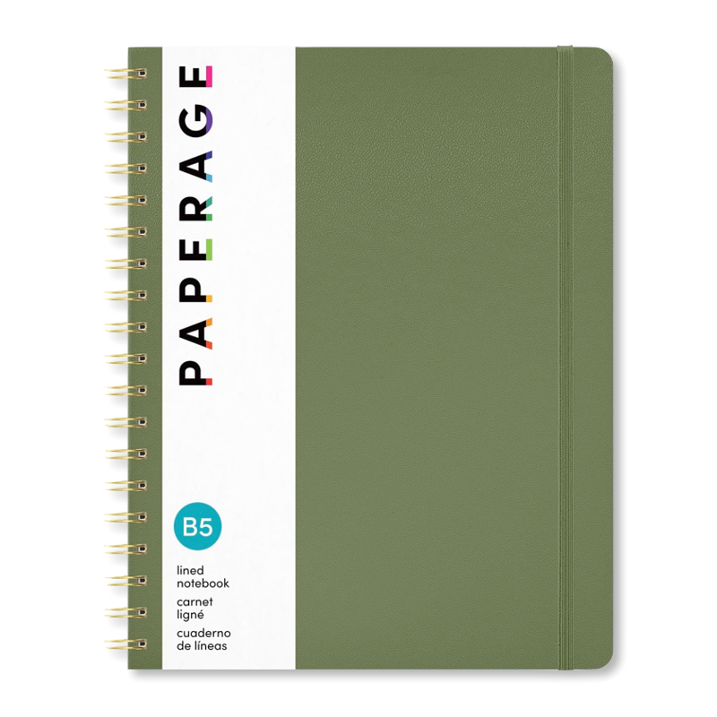 Spiral Bound Hardcover Journal - Olive