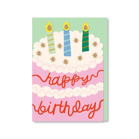 Starry Happy Birthday Cake Single Card