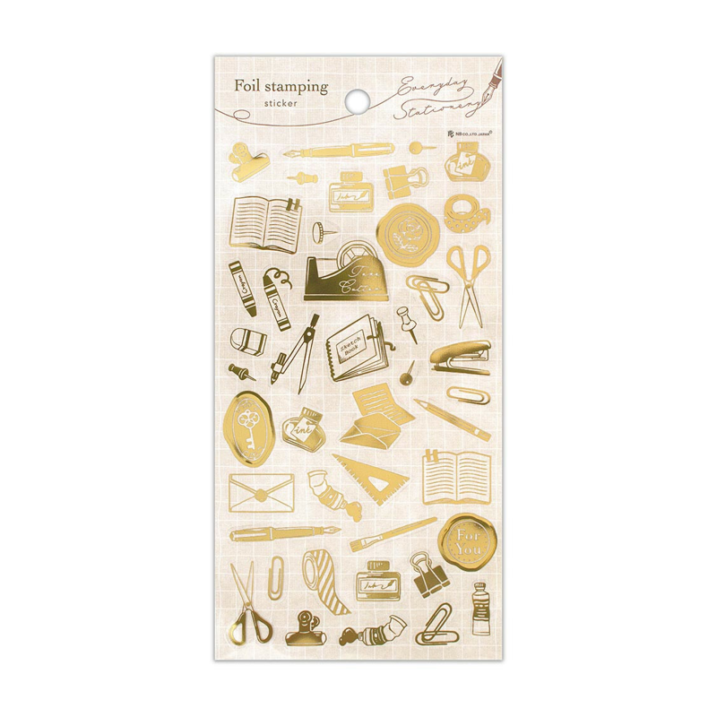 Stationery Foil Stamped Sticker Set
