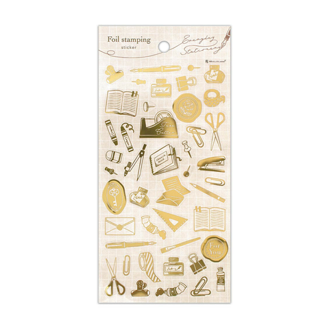 Stationery Foil Stamped Sticker Set