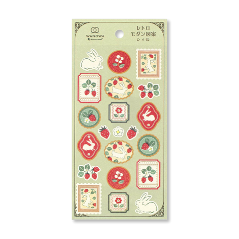 Strawberry Rabbit Sticker Set
