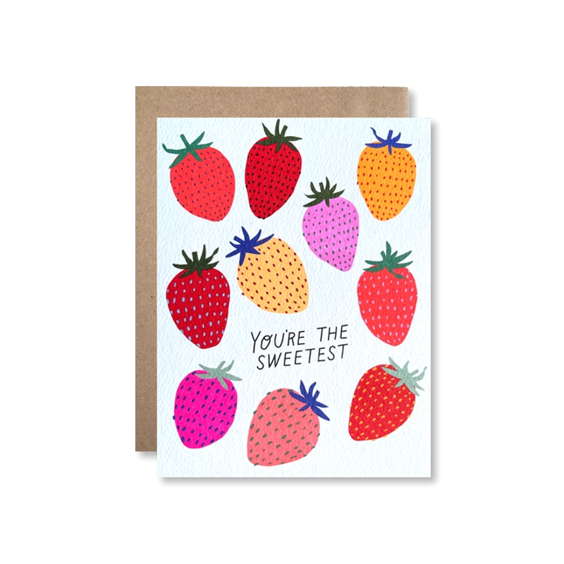 You're The Sweetest Strawberries Single Card