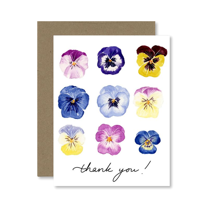 Thank You Pansies Single Card