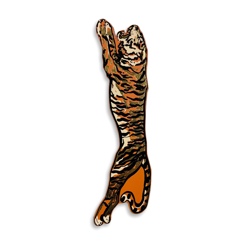 Tiger Leather Bookmark - Orange