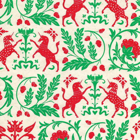 Unicorn - Red/Green on Cream