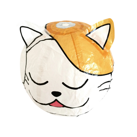 White & Orange Cat Paper Balloon