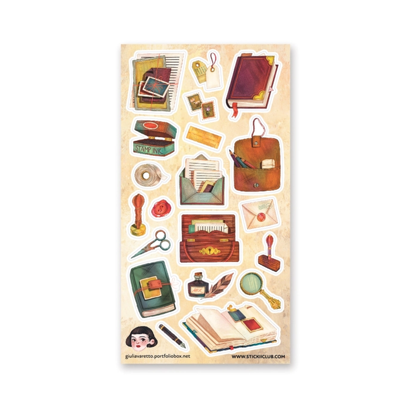 Vintage School Suppliers Sticker Sheet