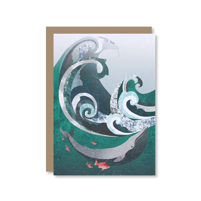 Whale & Wave Single Card